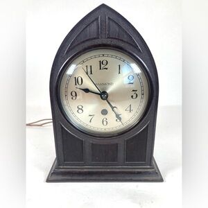 Vtg 1930s Hammond Gothic 7" Beehive Bakelite Clock Needs Cord Replaced Untested